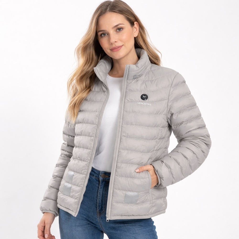 Venustas Heated Jacket Utility Puffer Gray Small